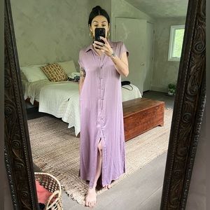 Chicos Dusty Rose Satin Maxi Dress